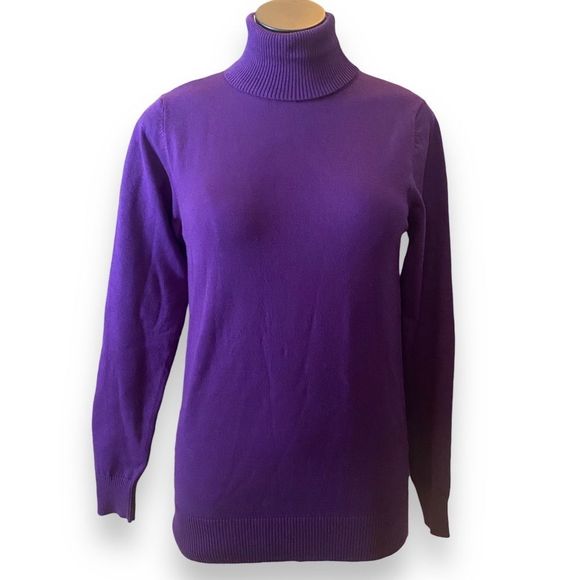 🎈NWT Yawove Purple Turtleneck  Sweater Top Size  Small - Picture 1 of 8